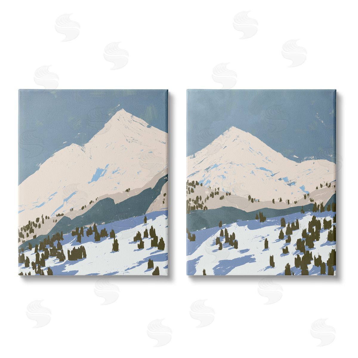 Jacob Green Snowy Mountain Calming Blue Peaks Canvas Wall Art Print