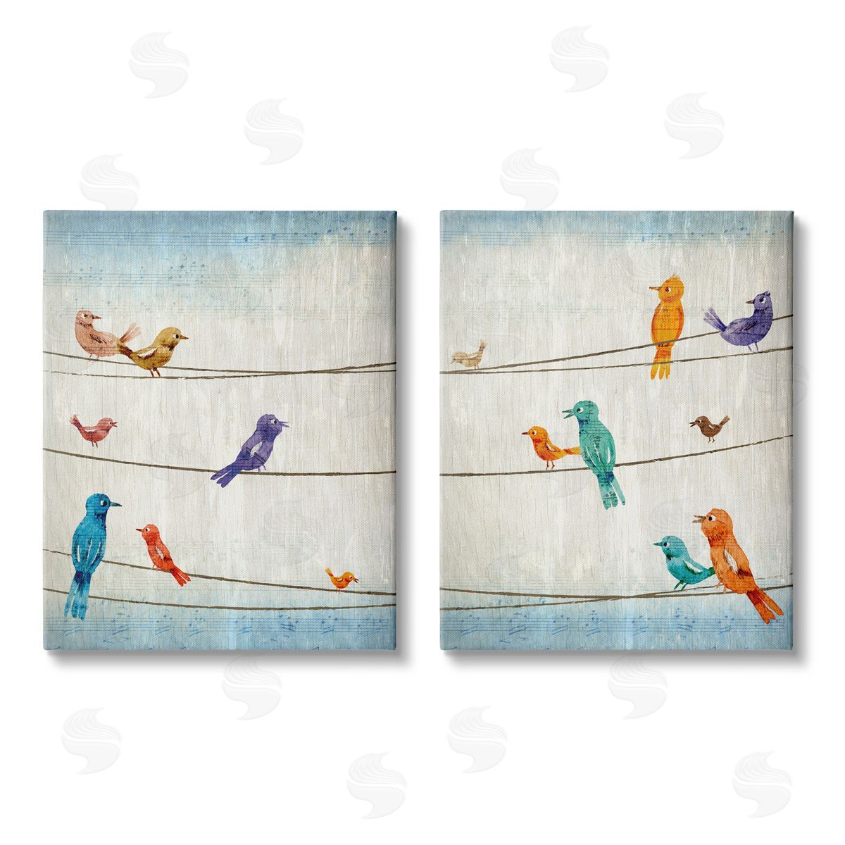 Kim Allen Song Birds on the Line Canvas Wall Art Print