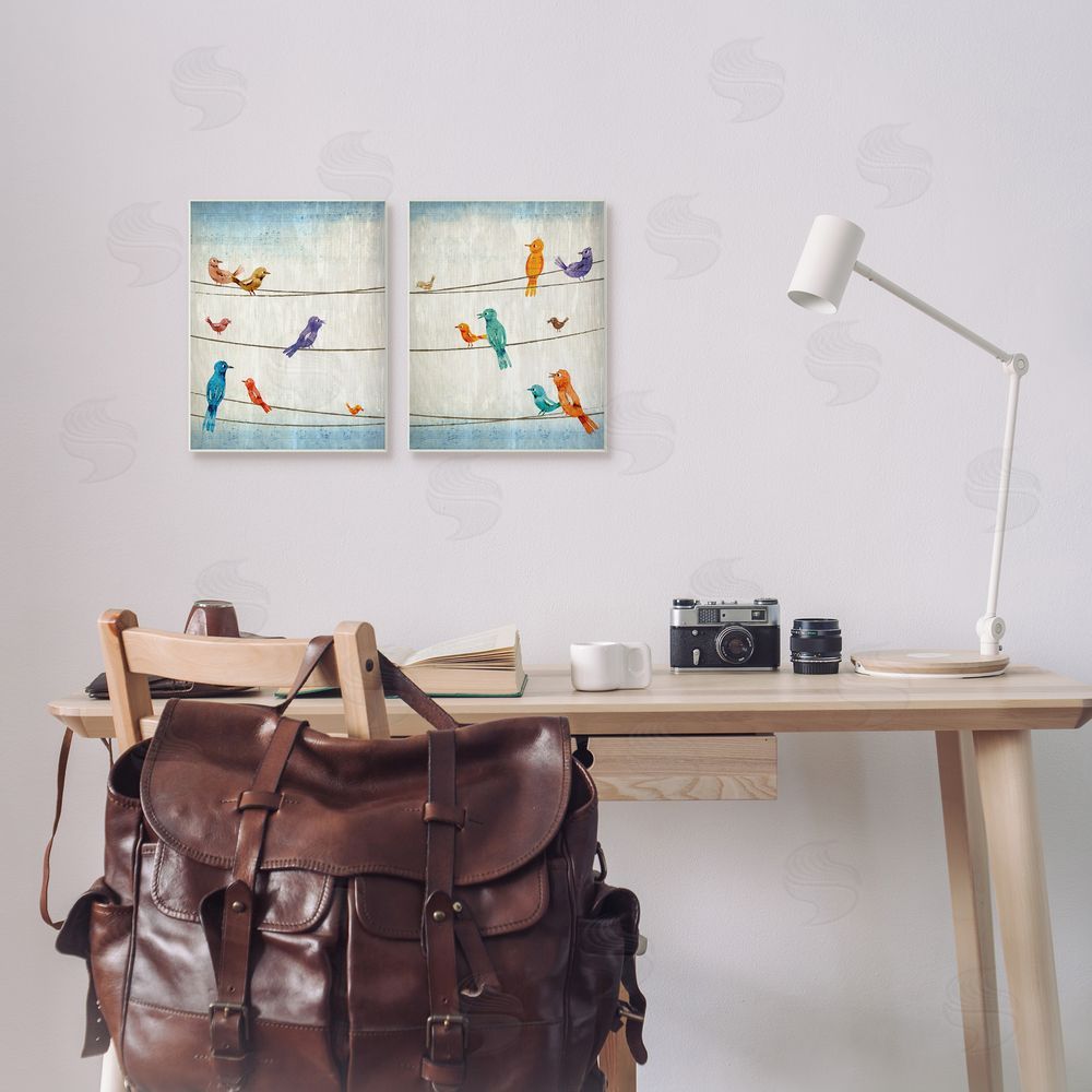 Kim Allen Song Birds on the Line Canvas Wall Art Print in Room