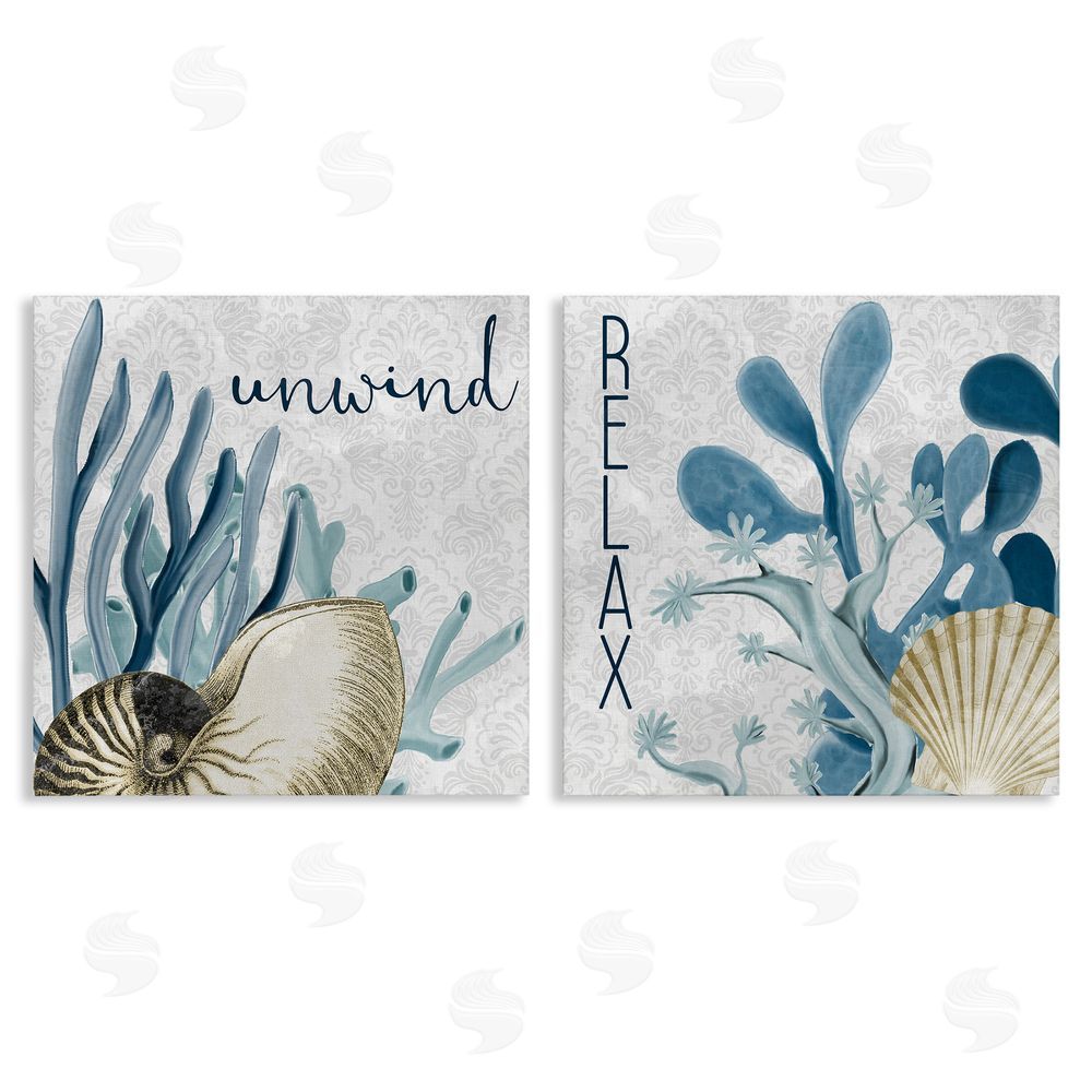 Kim Allen Relax and Unwind Nautical Sentiments Canvas Wall Art Print