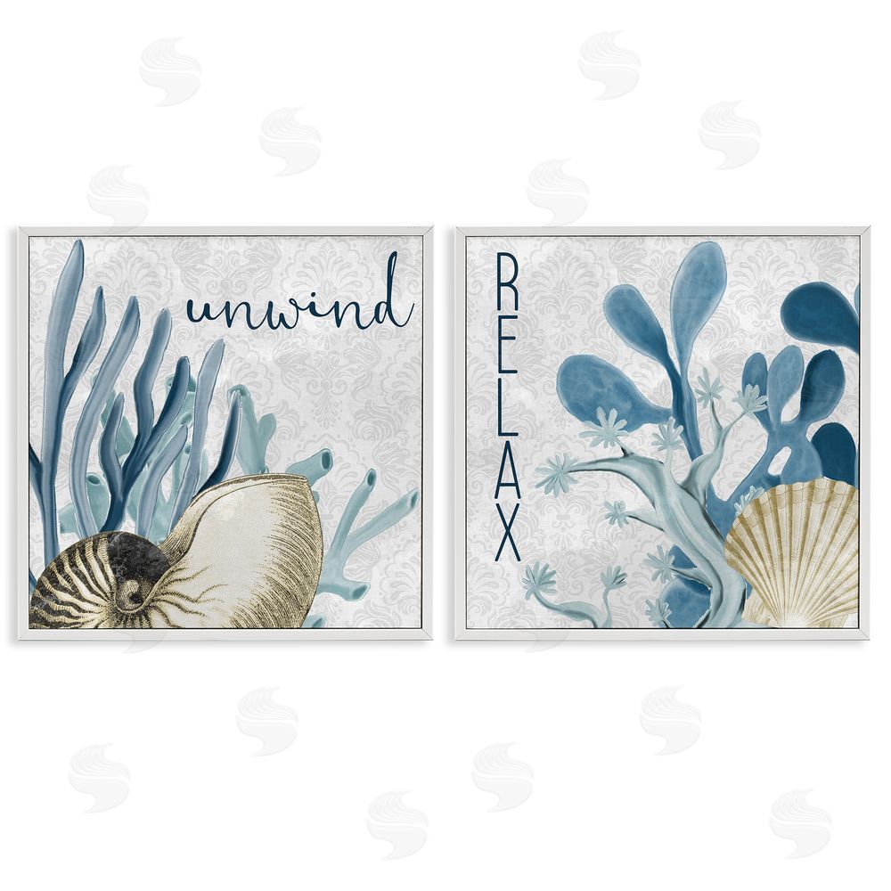 Kim Allen Relax and Unwind Nautical Sentiments White Framed Giclee Wall Art Print