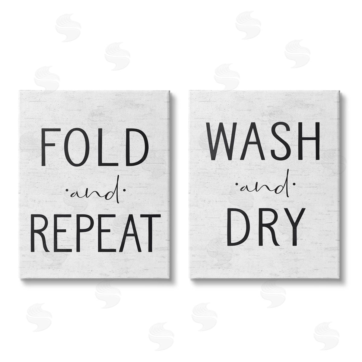 Lettered and Lined Charming Laundry Fold Repeat Canvas Wall Art Print