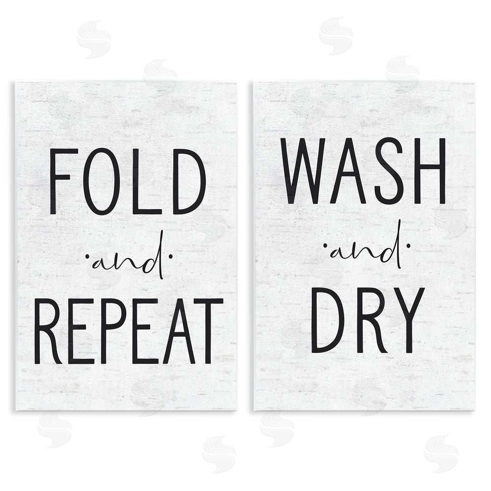 Lettered and Lined Charming Laundry Fold Repeat Wooden Wall Plaque Art Print