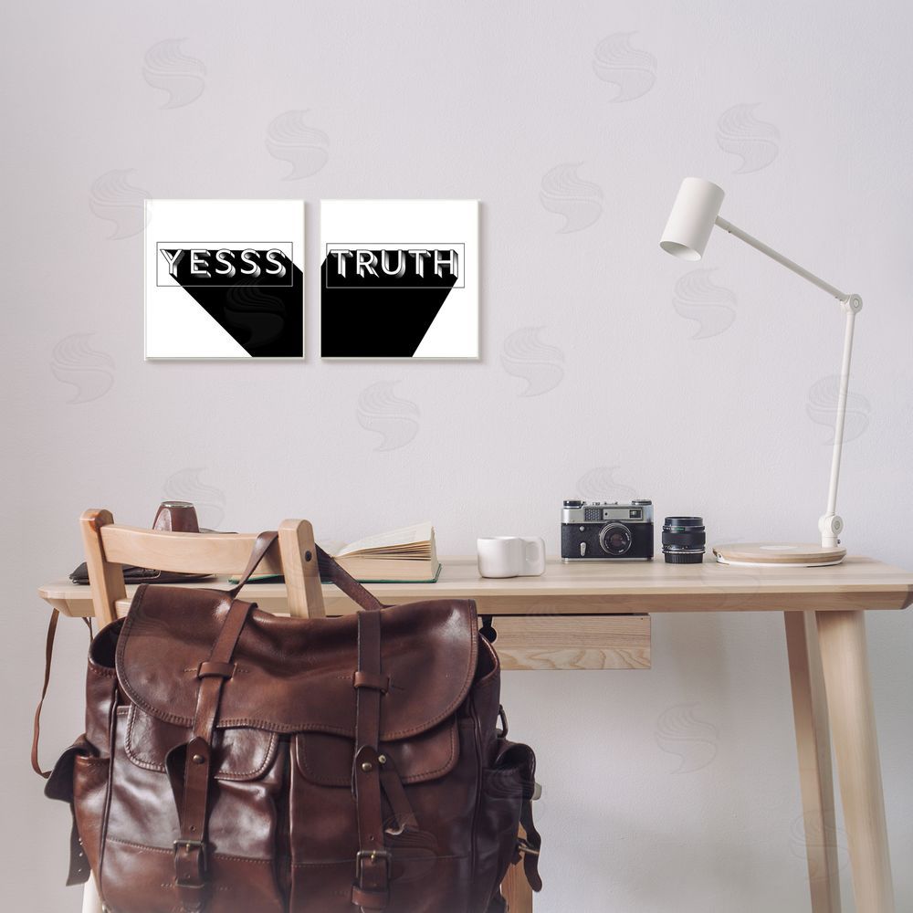 Jarman Fagalde Yes Truth Bold Pop Typography Canvas Wall Art Print in Room