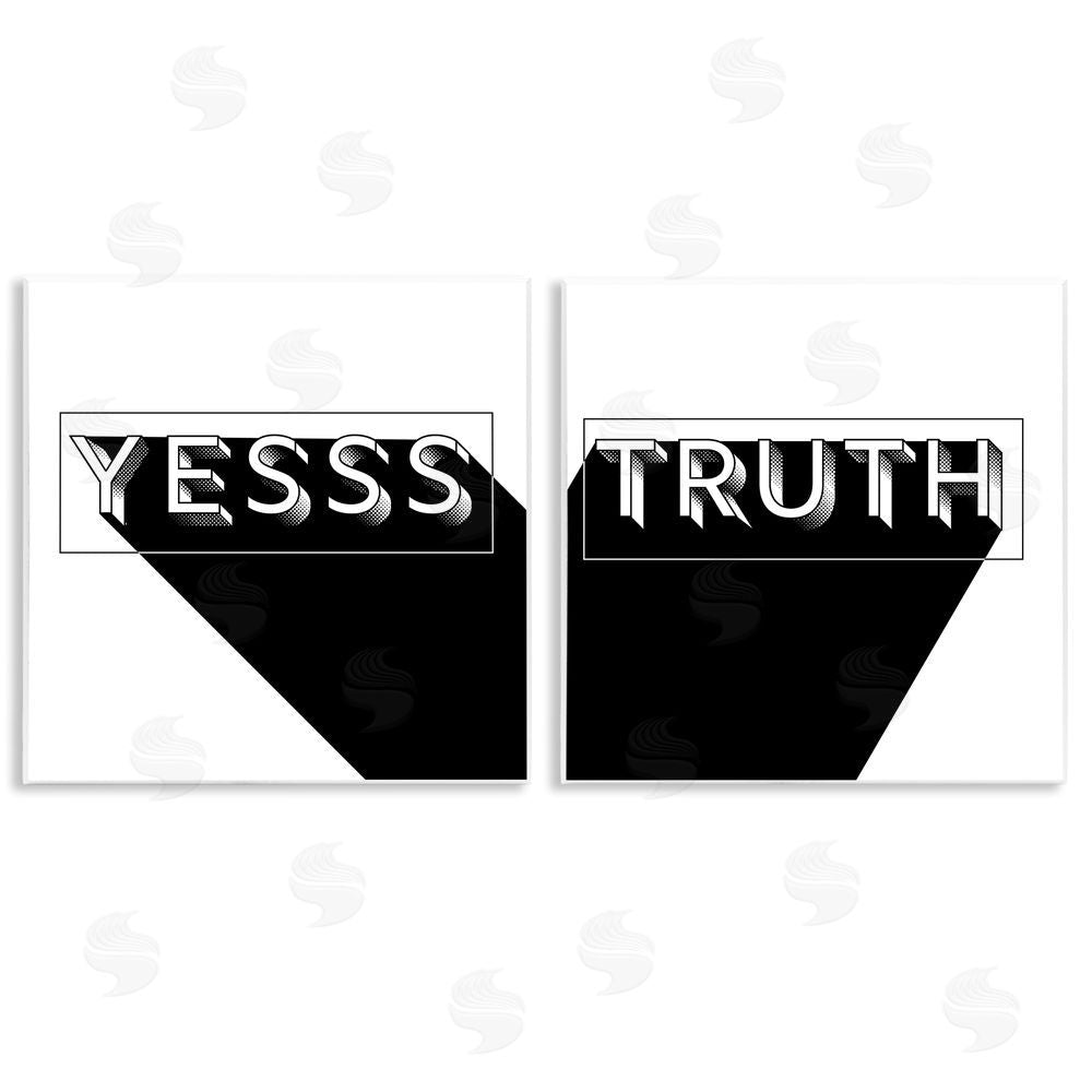 Jarman Fagalde Yes Truth Bold Pop Typography Wooden Wall Plaque Art Print