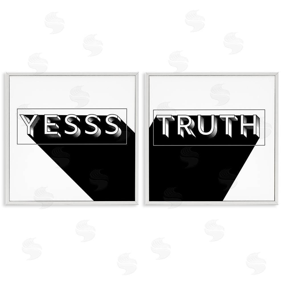 Jarman Fagalde Yes Truth Bold Pop Typography White Framed Giclee Wall Art Print
