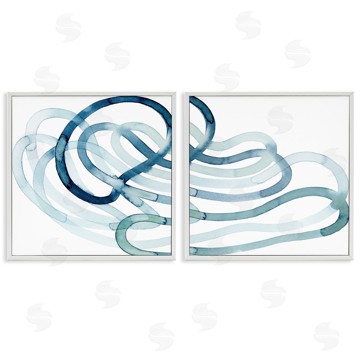 Lively Organic Abstract Line White Frame Print Wall Art, Home Decor by Grace Popp