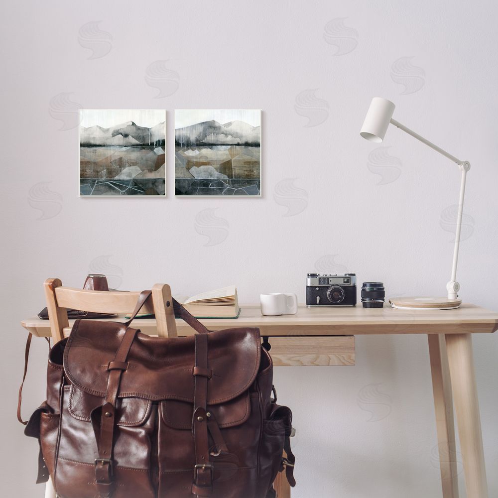 Grace Popp Rustic Mountain Landscape Geometric Canvas Wall Art Print in Room