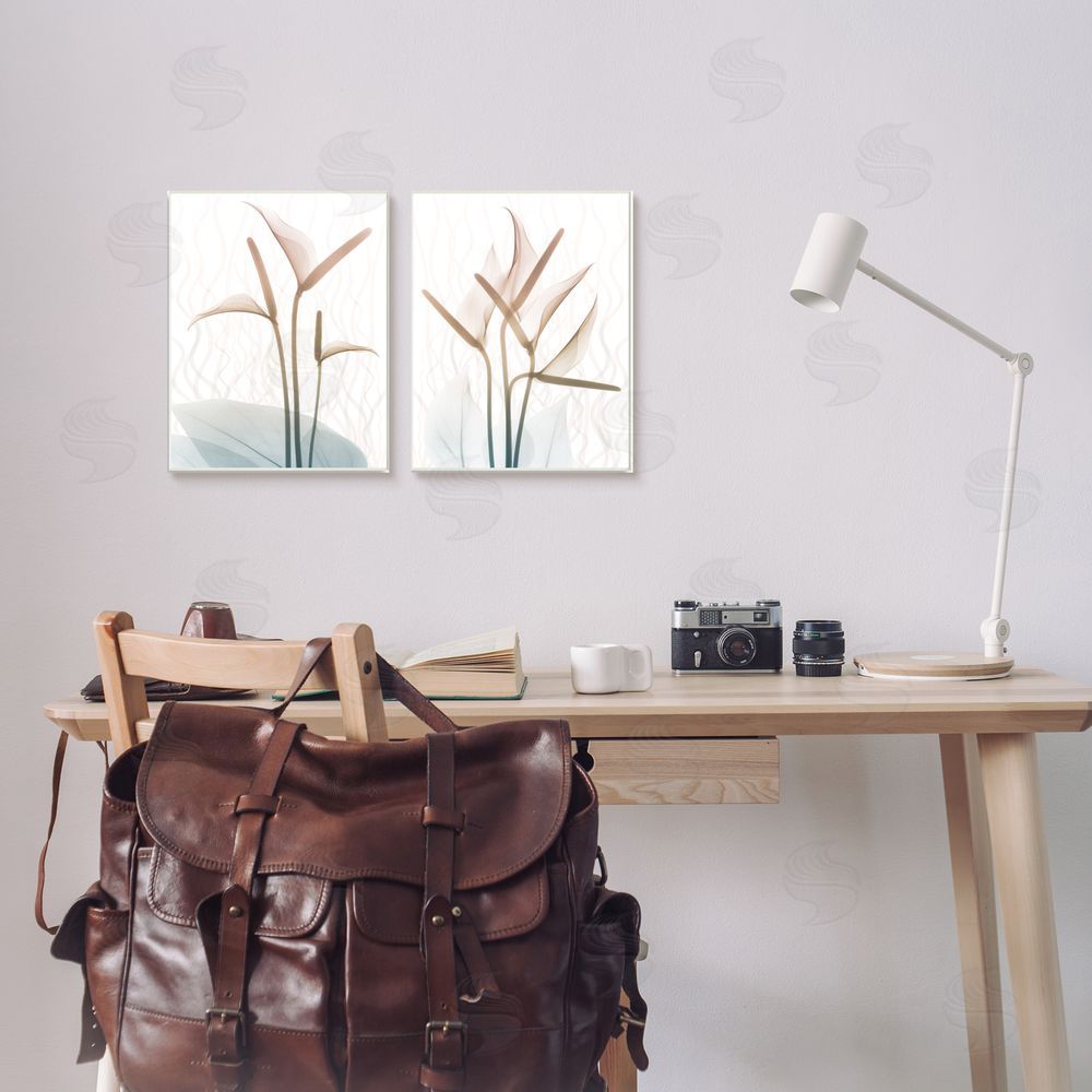 Albert Koetsier Floral Calla Lily Silhouette with Leaf Details Canvas Wall Art Print in Room