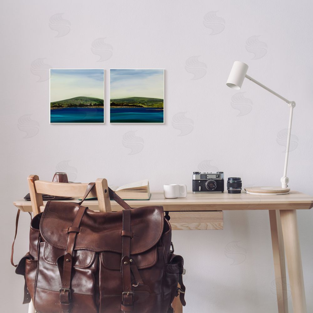Ruth Fromstein Saturated Coastal Landscape Rolling Green Hills Canvas Wall Art Print in Room