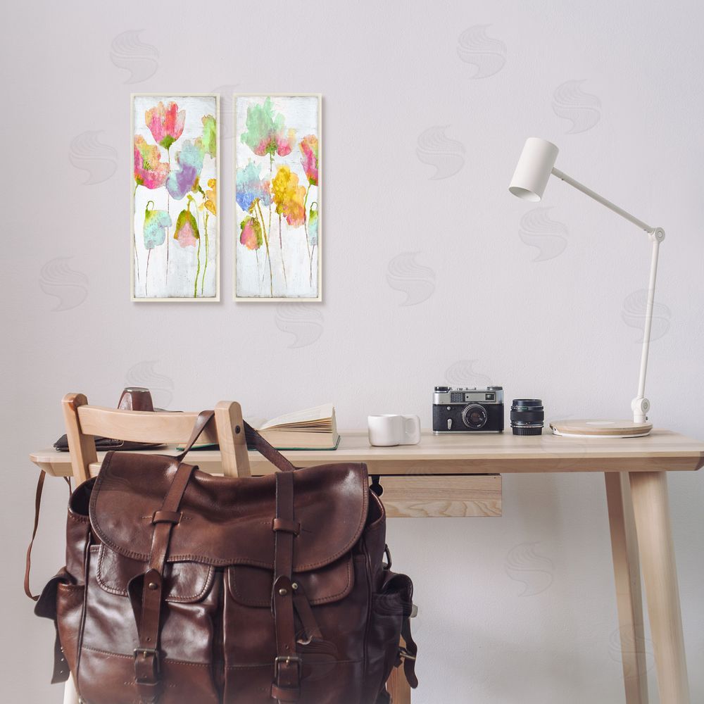 Vanessa Austin Whimsical Florals Blooming Yellow Pink Canvas Wall Art Print in Room