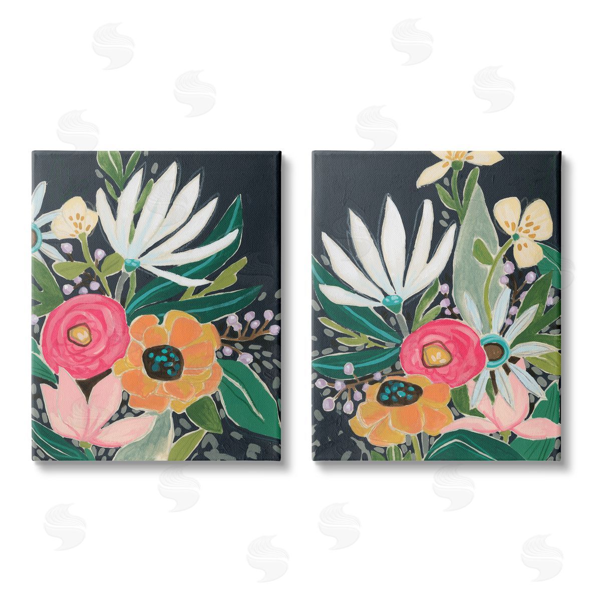 June Erica Vess Abstract Tropical Whimsical Flower Petals Canvas Wall Art Print