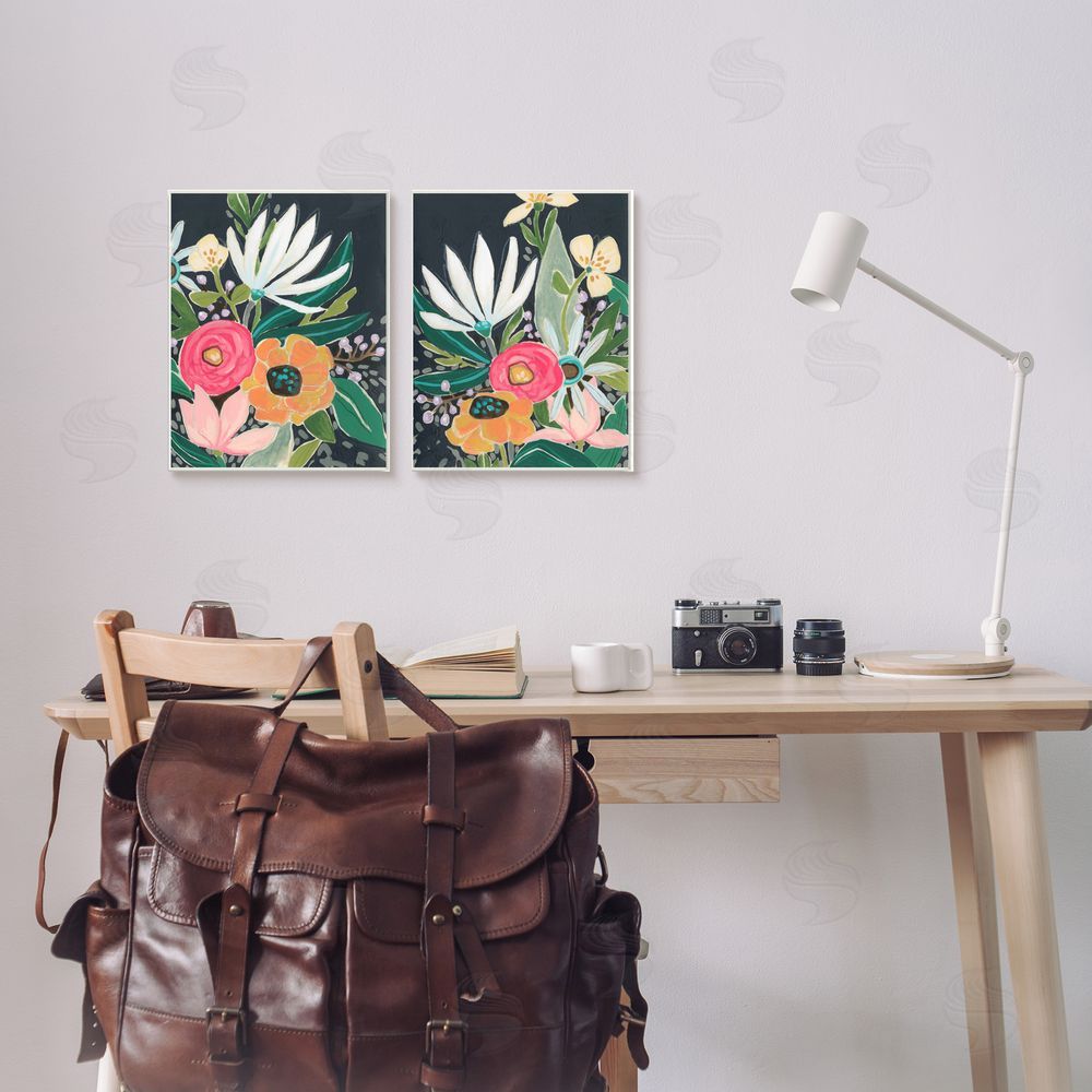 June Erica Vess Abstract Tropical Whimsical Flower Petals Canvas Wall Art Print in Room