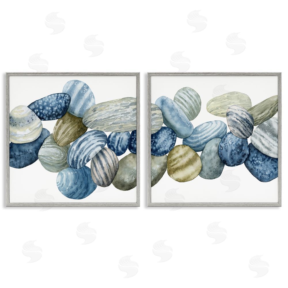 Grace Popp Rows of Stones Organic Patterns Gray Framed Giclee Wall Art Print
