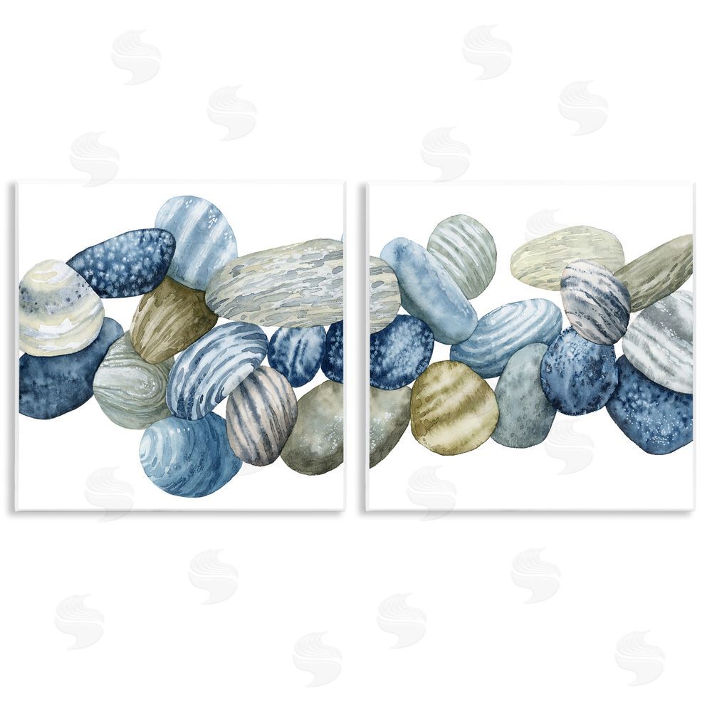 Grace Popp Rows of Stones Organic Patterns Wooden Wall Plaque Art Print