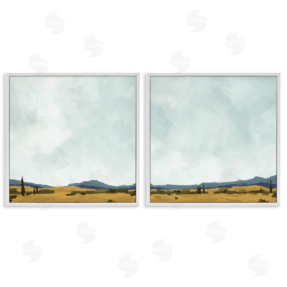 Jacob Green Mountain Meadow Landscape Countryside White Framed Giclee Wall Art Print
