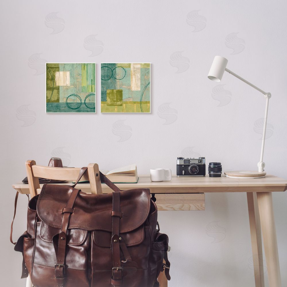 Brent Nelson Soft Geometric Shape Abstraction Canvas Wall Art Print in Room
