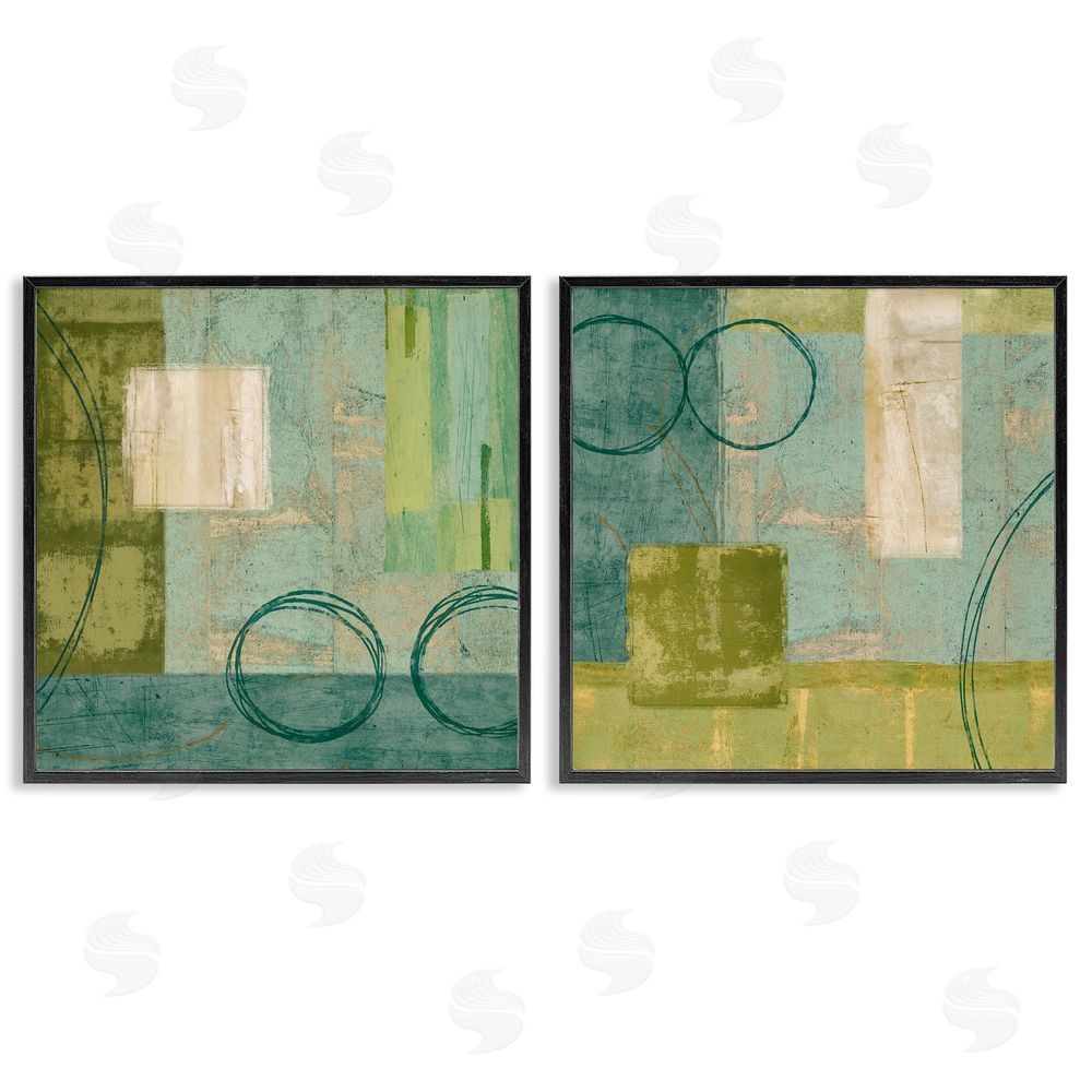 Brent Nelson Soft Geometric Shape Abstraction Black Framed Giclee Wall Art Print