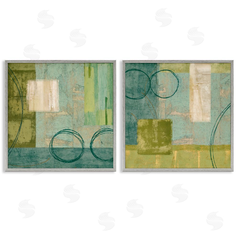 Brent Nelson Soft Geometric Shape Abstraction Gray Framed Giclee Wall Art Print