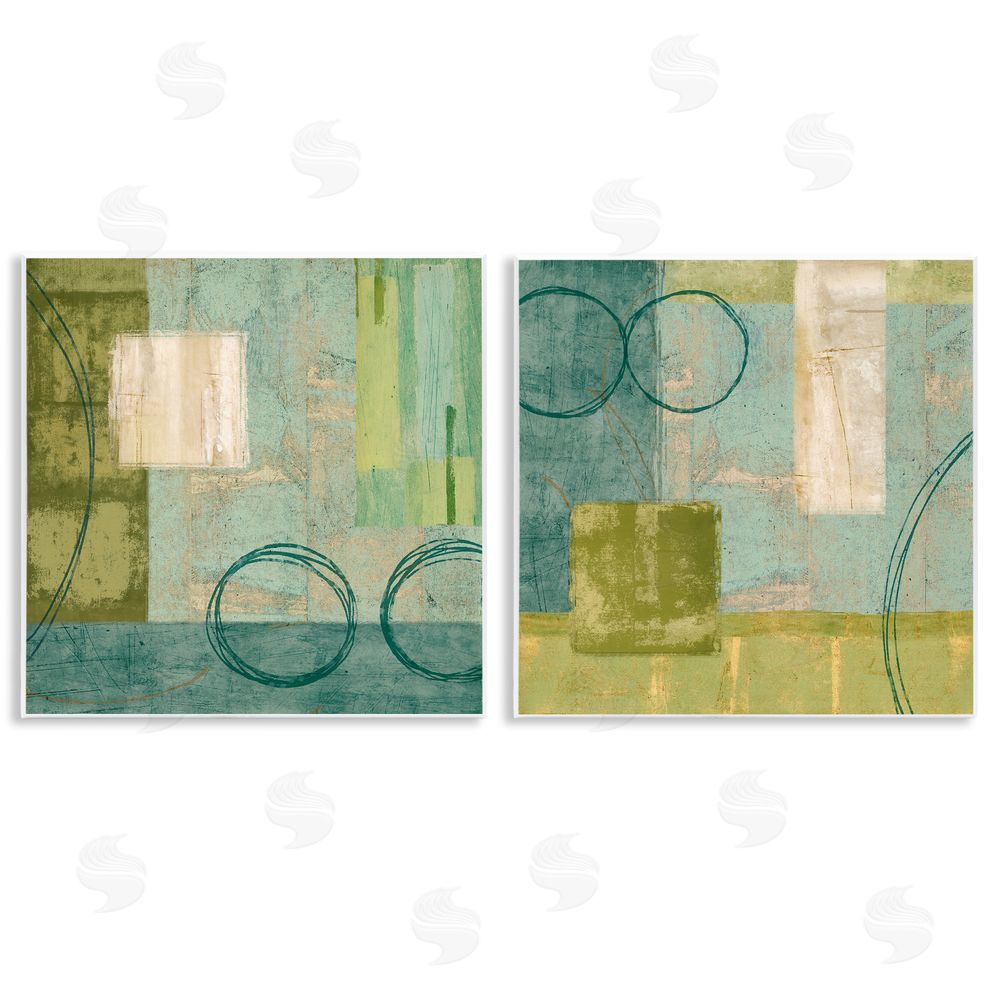 Brent Nelson Soft Geometric Shape Abstraction Wooden Wall Plaque Art Print