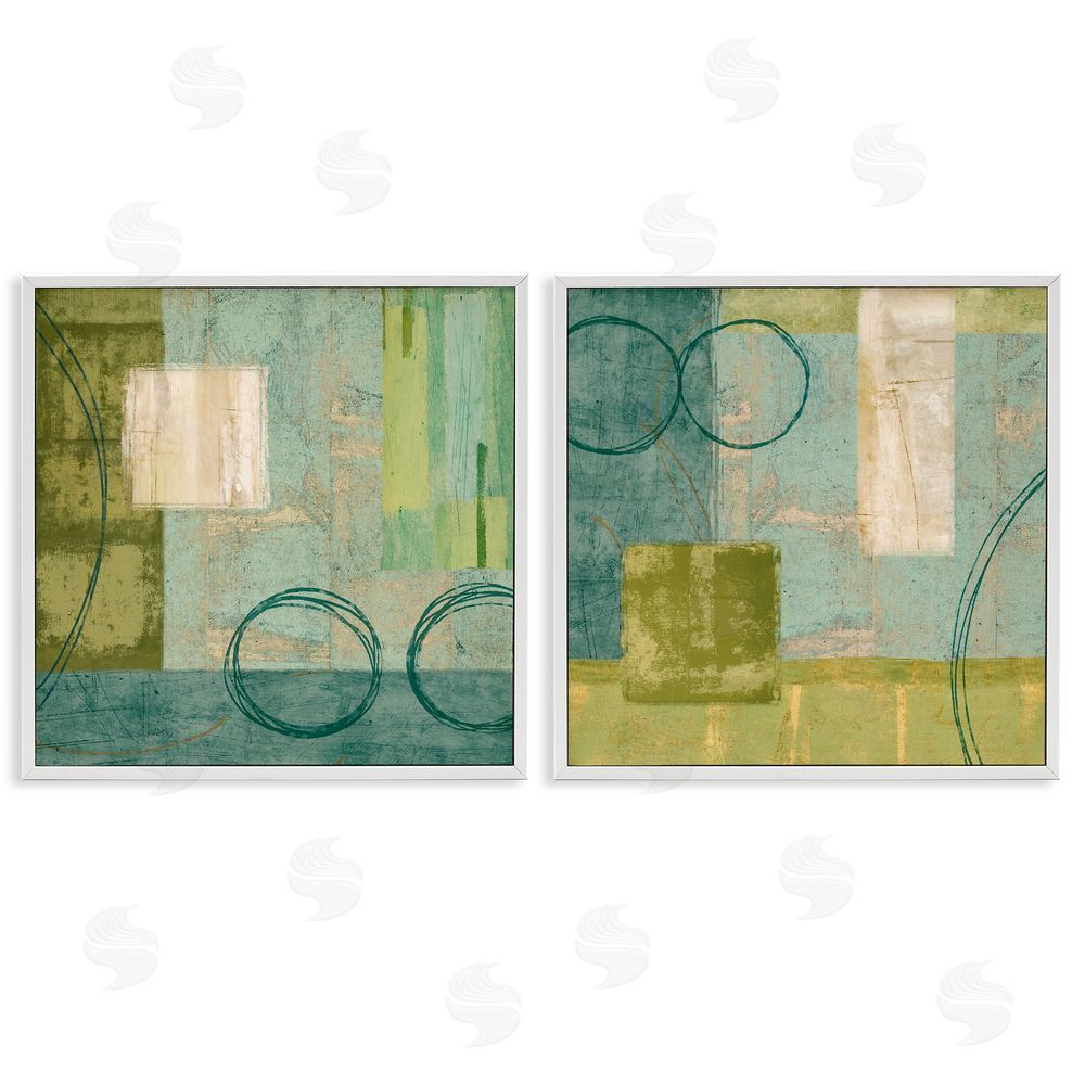 Brent Nelson Soft Geometric Shape Abstraction White Framed Giclee Wall Art Print