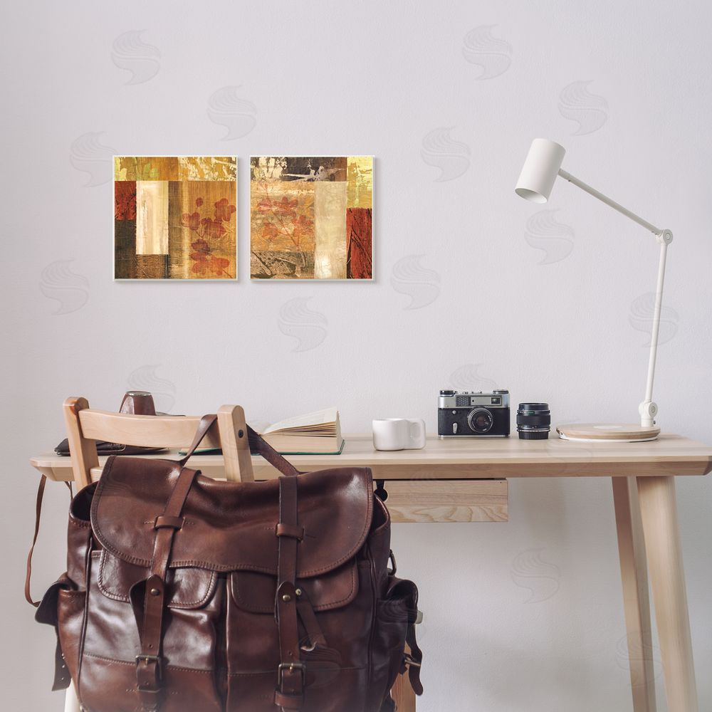 Martine Reynaud Abstract Tapestry Style Patterns Collage Canvas Wall Art Print in Room