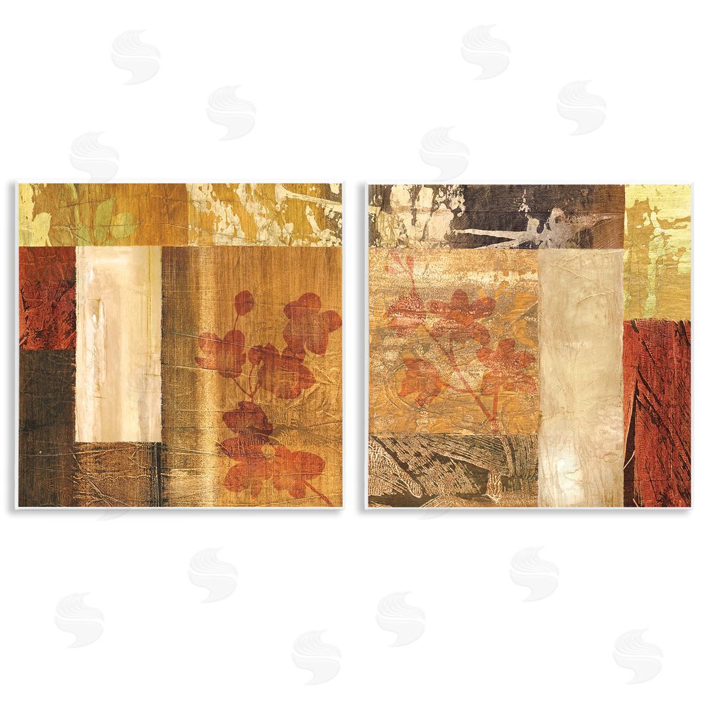 Martine Reynaud Abstract Tapestry Style Patterns Collage Wooden Wall Plaque Art Print