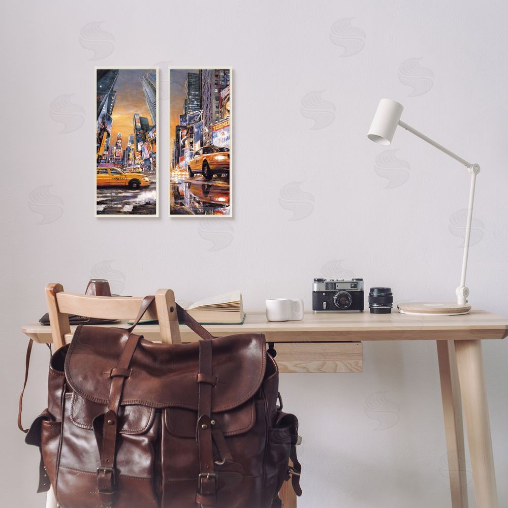 Matthew Daniels Time Square New York City Taxi Canvas Wall Art Print in Room