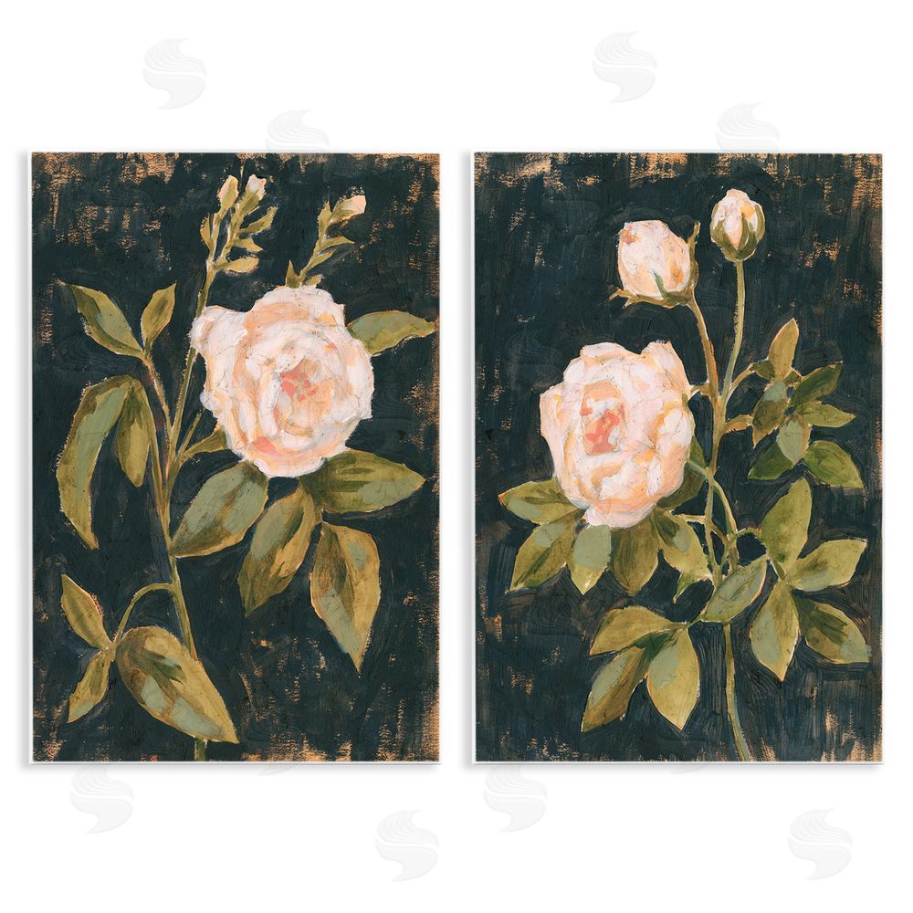 Victoria Borges Enchanted Vintage Pink Rose Florals Wooden Wall Plaque Art Print