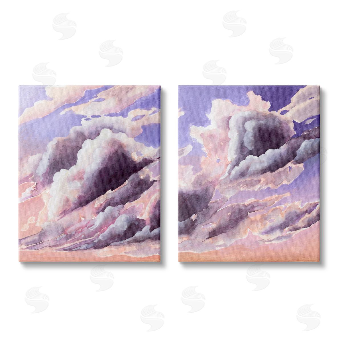 Grace Popp Cumulus Cloudy Sky Blue Orange Sunset Canvas Wall Art Print