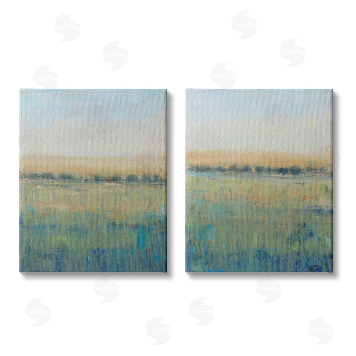 Tim O'Toole Sunset Open Meadow Soft Green Floral Field Canvas Wall Art Print