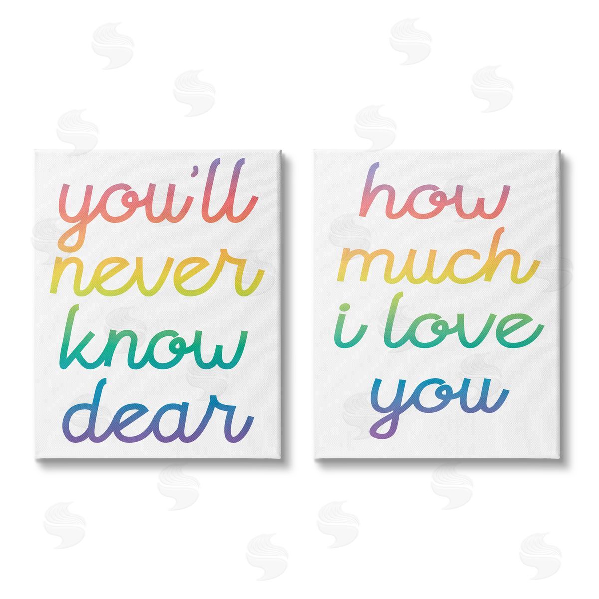 Stupell Studio Rainbow How Much I Love You Canvas Wall Art Print