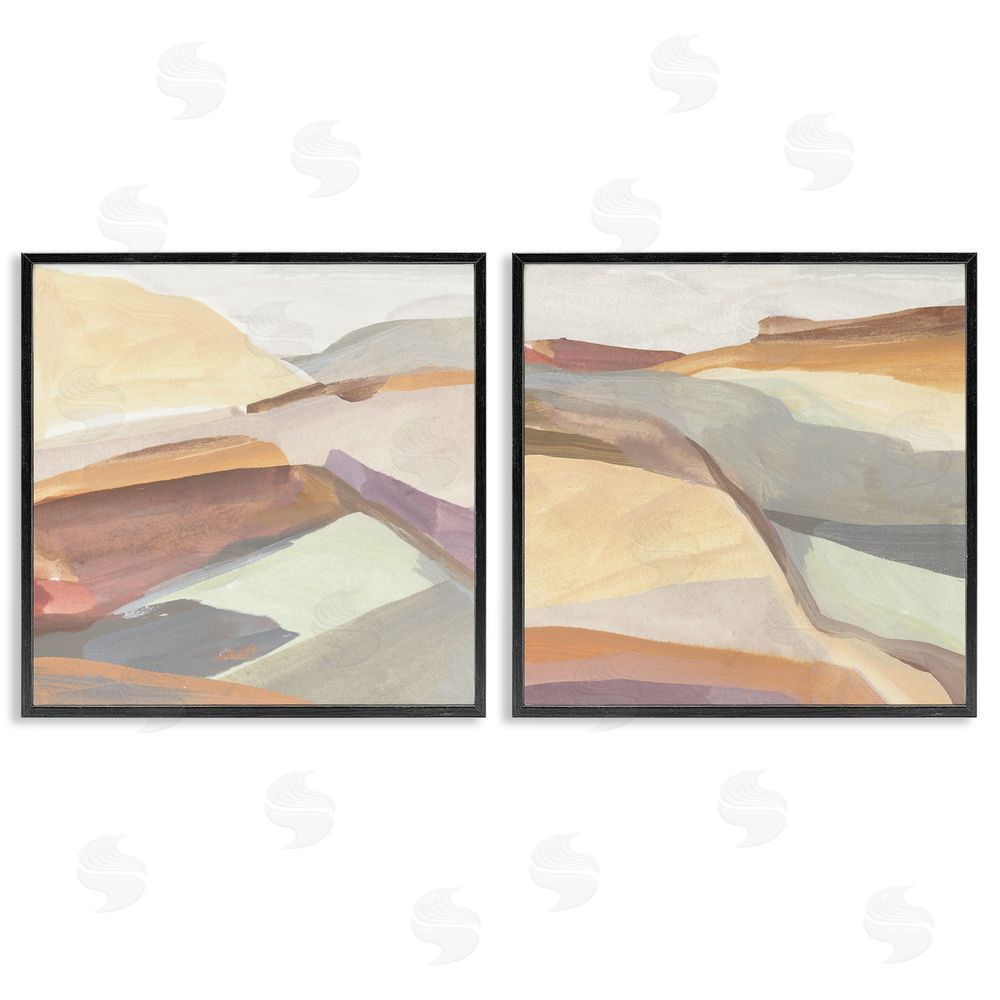 Annie Warren Mountain Hill Movements Abstract Peaks Black Framed Giclee Wall Art Print