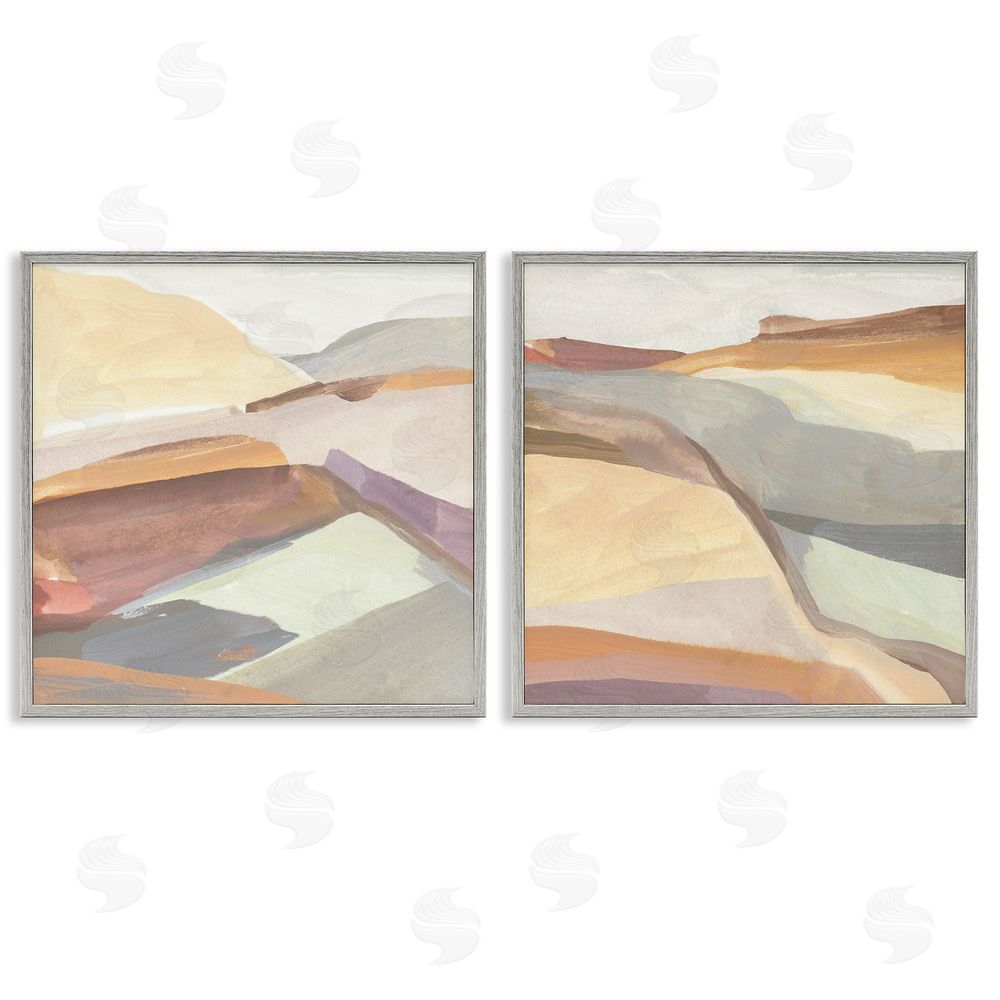 Annie Warren Mountain Hill Movements Abstract Peaks Gray Framed Giclee Wall Art Print
