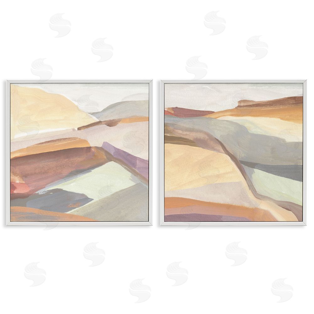 Annie Warren Mountain Hill Movements Abstract Peaks White Framed Giclee Wall Art Print