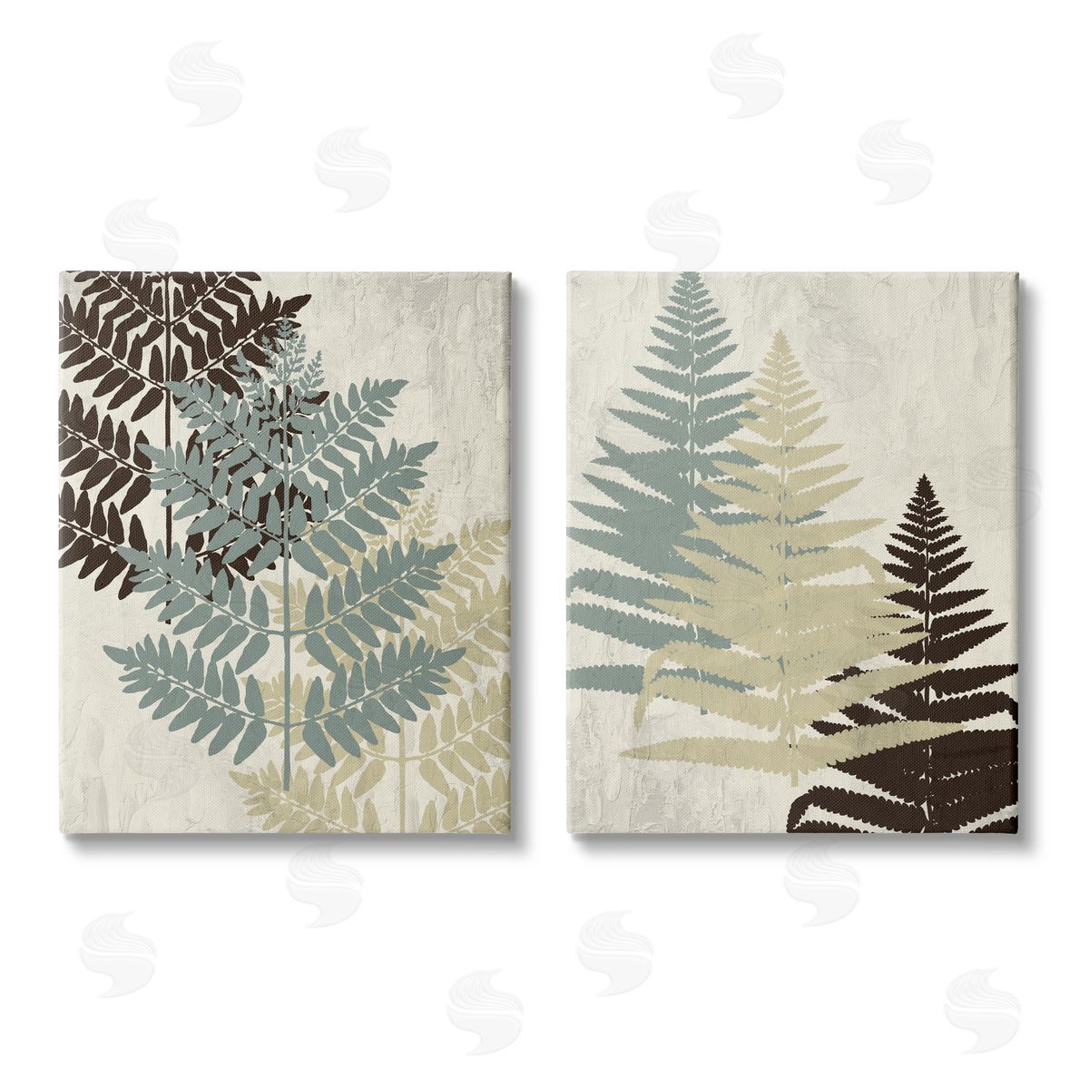 Kim Allen Forest Fern Branches Layered Plants Canvas Wall Art Print