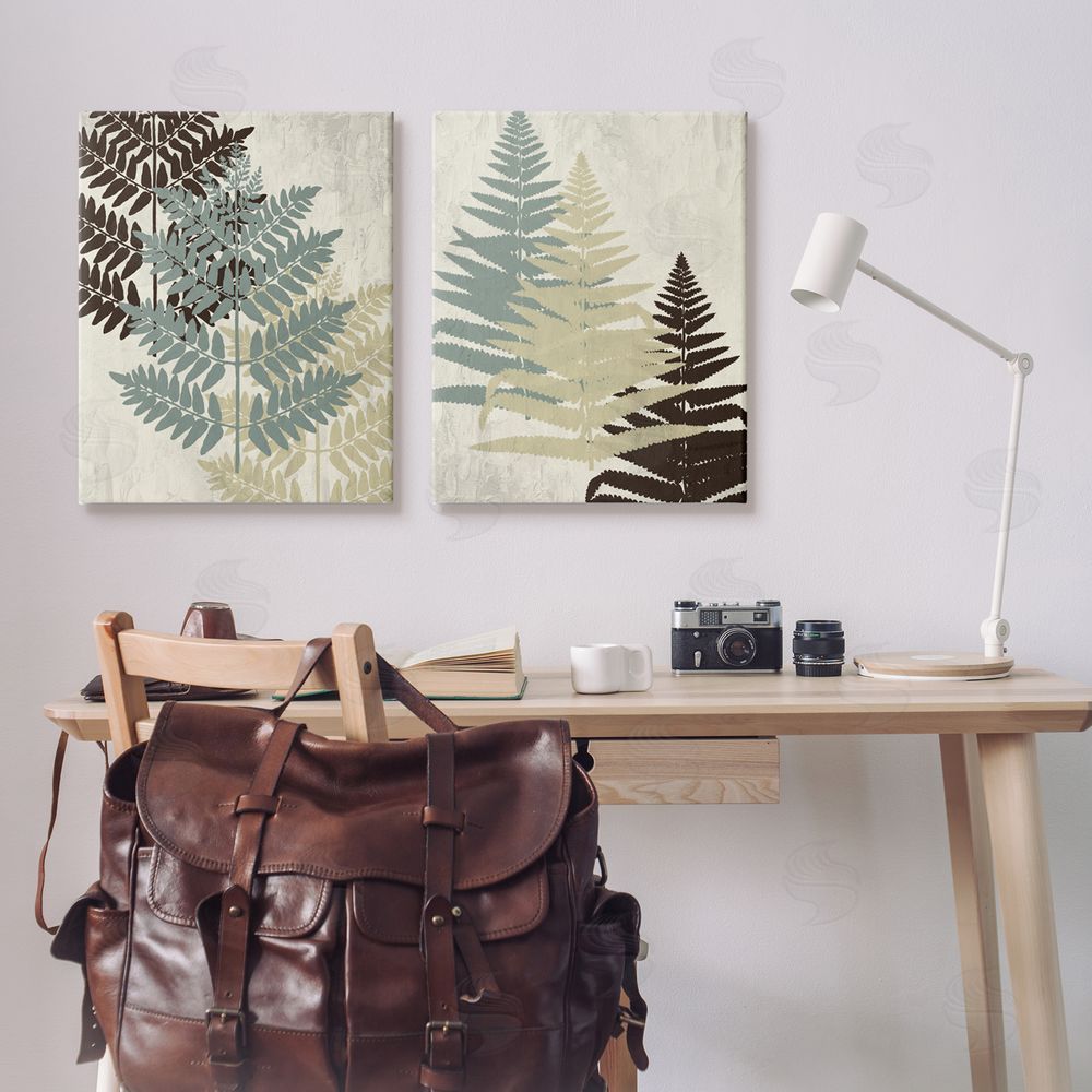 Kim Allen Forest Fern Branches Layered Plants Canvas Wall Art Print in Room