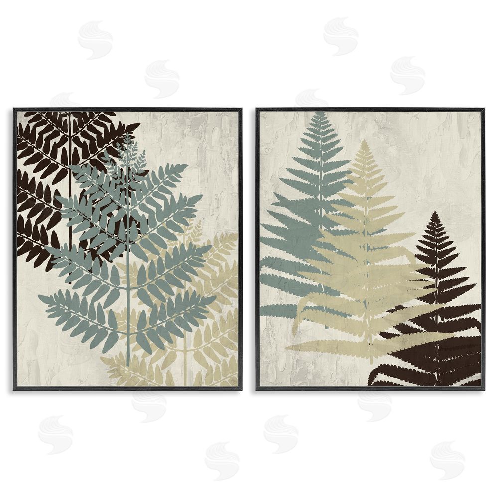 Kim Allen Forest Fern Branches Layered Plants Black Framed Giclee Wall Art Print