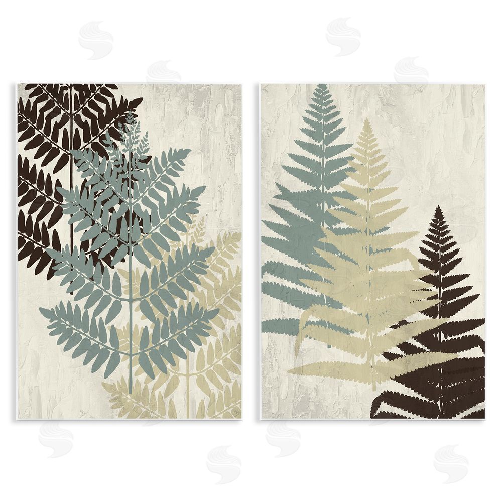 Kim Allen Forest Fern Branches Layered Plants Wooden Wall Plaque Art Print