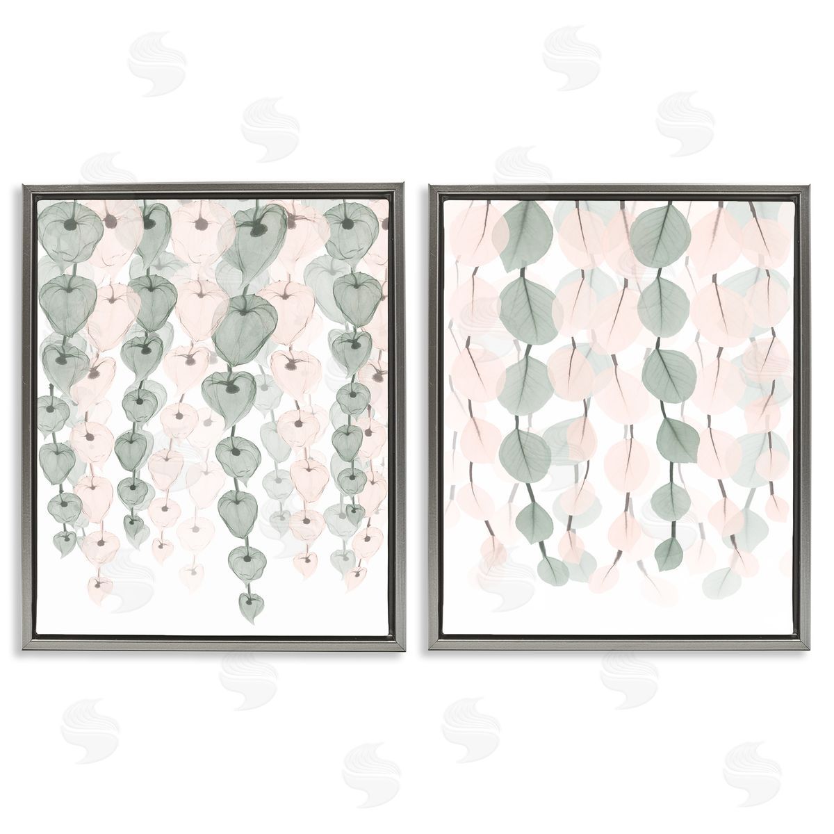 Translucent Hanging Vines Foliage Grey Floating Frame Canvas Wall Art, Home Decor by Albert Koetsier