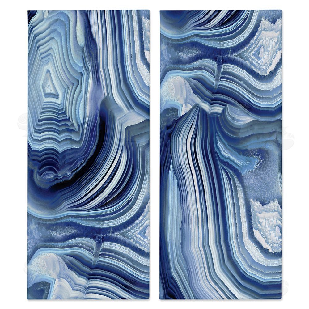 Danielle Carson Abstract Blue Rock Crystal Pattern Canvas Wall Art Print
