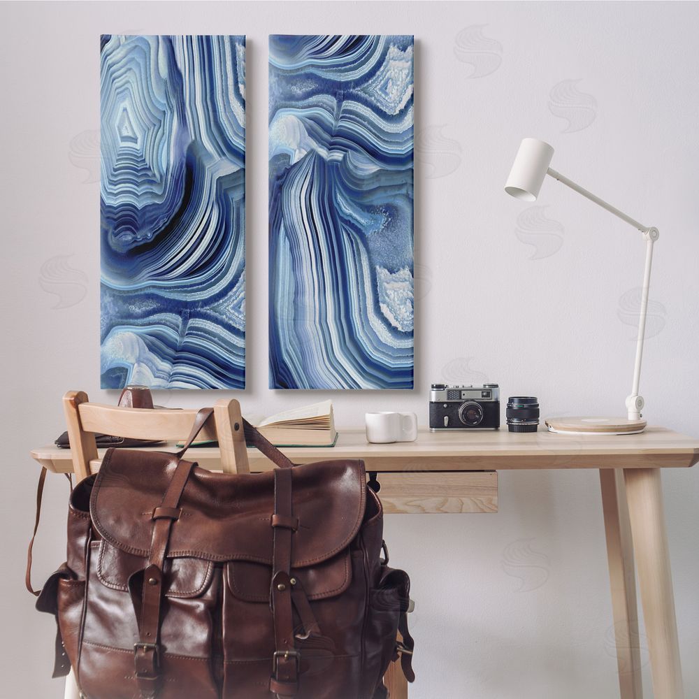 Danielle Carson Abstract Blue Rock Crystal Pattern Canvas Wall Art Print in Room