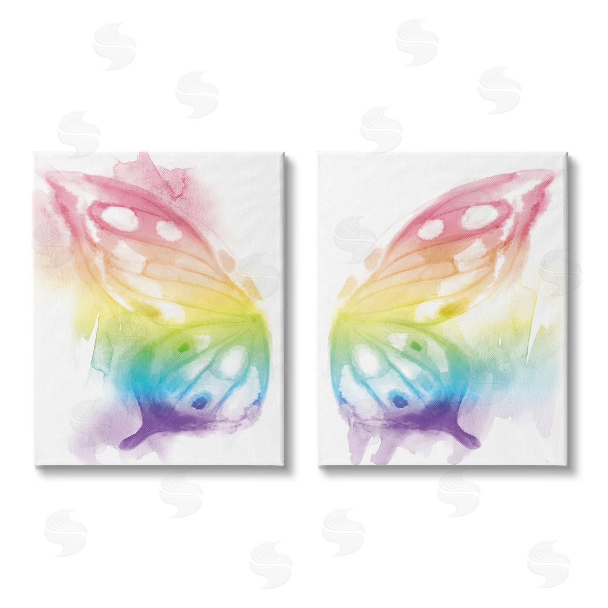 Stupell Studio Rainbow Butterfly Wings Playful Insect Canvas Wall Art Print