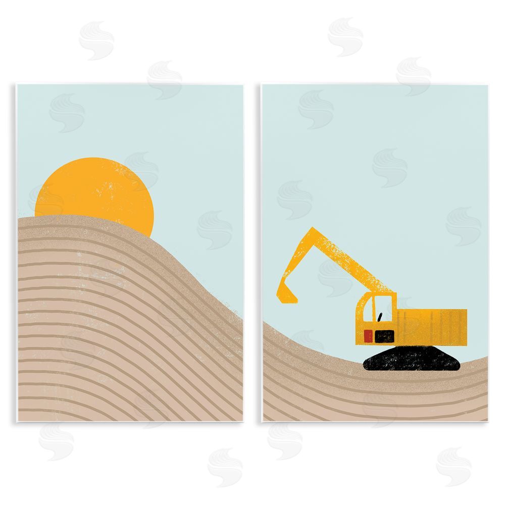 Stupell Studio Construction Truck Under Desert Sun Wooden Wall Plaque Art Print