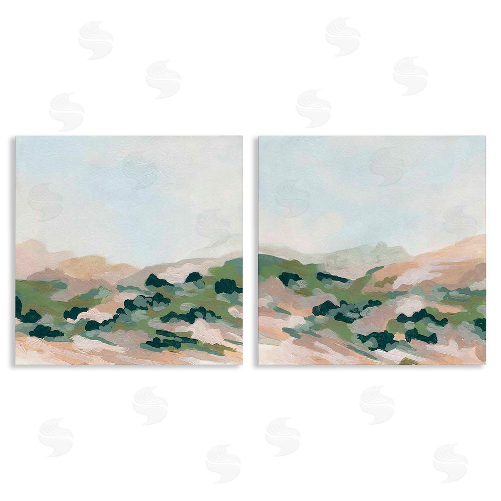 June Erica Vess Abstract Mountain Forest Clear Sky Canvas Wall Art Print