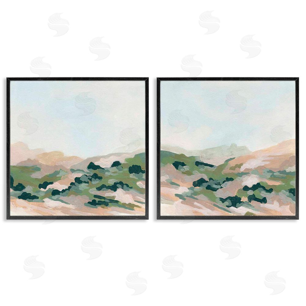 June Erica Vess Abstract Mountain Forest Clear Sky Black Framed Giclee Wall Art Print