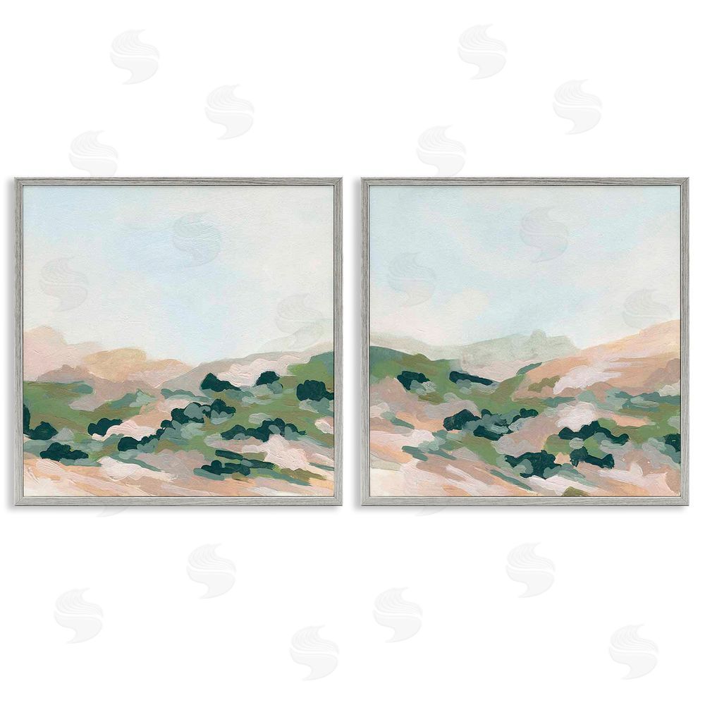 June Erica Vess Abstract Mountain Forest Clear Sky Gray Framed Giclee Wall Art Print