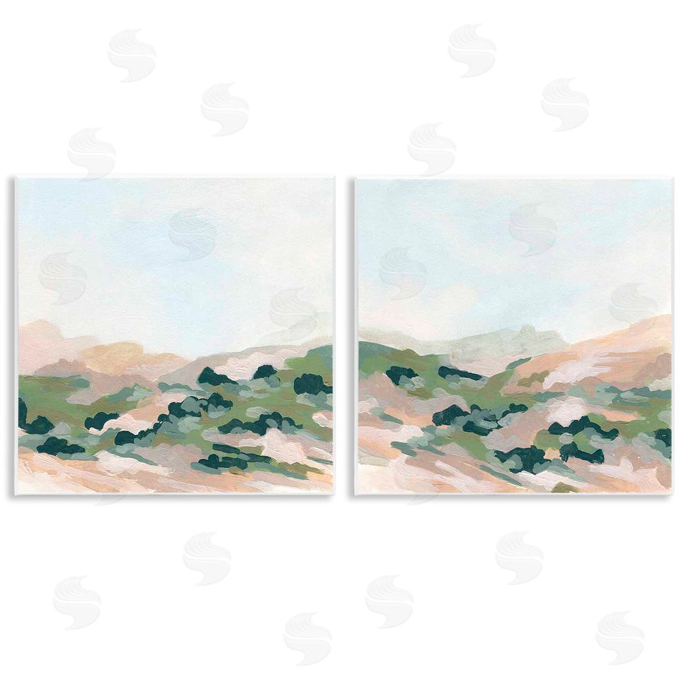 June Erica Vess Abstract Mountain Forest Clear Sky Wooden Wall Plaque Art Print
