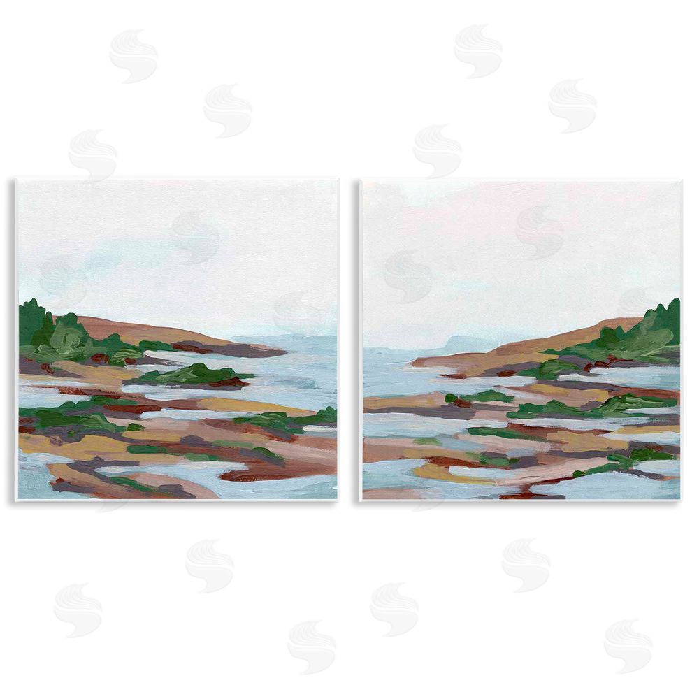June Erica Vess Abstract Quaint Forest Beach Wooden Wall Plaque Art Print