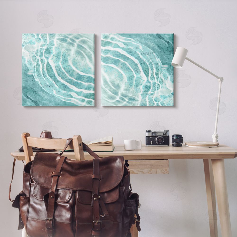 Maggie Olsen Calm Blue Water Ripples Clear Tropical Lake Canvas Wall Art Print in Room